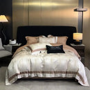 DecorBites™ Brocade Satin Jacquard Luxury Cotton Bedding Set - Duvet Cover, Sheet, Pillowcases