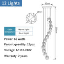 DecorBites™ Gold Crystal Staircase Chandelier | Luxury Indoor Lighting Fixtures