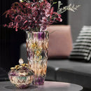DecorBites™ Crystal Glass Vase: Elegant Dried Flower Decor for Luxury Dining Tables