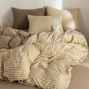 DecorBites™ Japanese Grid Print Bedding Set for All Seasons, Queen/King Size Quilt Cover