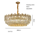 DecorBites™ Gold Lustre Chandelier LED Crystal Light Fixture - Postmodern Luxury Hanging Lamp