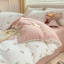 DecorBites™ Cozy Pattern Printed 4Pcs Single Bedding Set - Soft Cotton Fabric