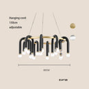 DecorBites™ Black Aluminum U-Shaped Tube Dimmable LED Chandelier for High Ceilings