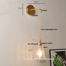 DecorBites™ Clear Glass LED Wall Lights with Adjustable Pull Chain Switch