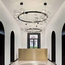 DecorBites™ Black Glass Ring Pendant Light - Nordic Style LED Chandelier for Home Decor