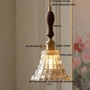 DecorBites™ Green Glass LED Pendant Lamp | Modern Nordic Wood Walnut | Brass Knob Switch | Hanging Light