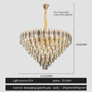 DecorBites™ Crystal Chandelier: Modern Luxury Round Main Lamp for Living Room & Staircase