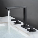 DecorBites™ Brushed Gold Basin Faucet: Antique 3-Hole Waterfall Bathroom Faucet, Hot and Cold Water
