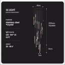 DecorBites™ Crystal Column LED Chandelier: Luxury Pendant Lamp for Staircase, Modern Home Decor Lighting