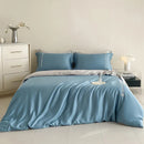DecorBites™ Cotton Solid Color Bedding Set, Premium Quality Embroidery Quilt Cover, Single Bed.