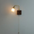 DecorBites™ LED Brass Walnut Wood Wall Sconce Rotate Glass Stair Light