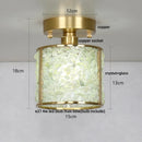 DecorBites™ Crystal Glass LED Ceiling Light Copper Canopy Nordic Modern Design