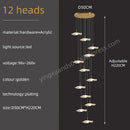 DecorBites™ Gold Acrylic Chandeliers LED Pendant Lamp Modern Staircase Living Room Lighting