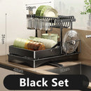 DecorBites™ 2 Tier Dish Drainer Rack & Drain Basket: Kitchen Organizer Holder, Counter Storage