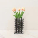DecorBites™ Geometric Crystal Ball Silver Ball Glass Vase, Home Decoration Accessories