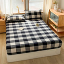 DecorBites™ Cotton Stripe Fitted Sheet- Single Cozy Mattress Cover with Elastic Band