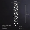 DecorBites™ Cobblestone Glass LED Pendant Lights for Villa Hotel Loft Stair Lamp