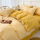 DecorBites™ Lattice Plant Geometric Pattern Bedding Set with Sheet Pillows