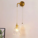 DecorBites™ Clear Glass LED Wall Lamp Pull Chain Switch Modern Luxury Home Decor