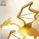 DecorBites™ Golden Dragon LED Ceiling Lamp for Bedroom, Study, and Restaurant