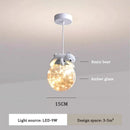 DecorBites™ Kids Room LED Chandeliers White Bear Bunny Pendant Light Glass Bedside Lamp