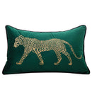 DecorBites™ Gold Leopard Embroidered Pillow Cover for Luxe Living Room Decor