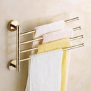 DecorBites™ Copper Swivel Towel Bars Wall Mounted Bathroom Towel Holder Rack Gold 32cm
