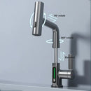 DecorBites™ Digital Display Waterfall Basin Faucet with Temperature Control and Lift Sprayer