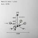 DecorBites™ Glass Chandelier with Metal Frame for Parlor, Dining Room, and Bedroom Lighting