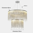 DecorBites™ LED Aluminum Tassel Chandelier: Modern Dimmable Light for Living Room, Hotel, Hall