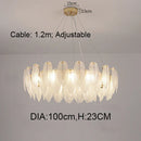 DecorBites™ Gold Feather Chandelier LED Pendant Light for Home Decor