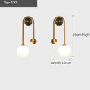 DecorBites™ Glass Ball LED Wall Lamp: Modern Round Gold Iron Light for Bedroom, Living Room