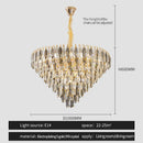 DecorBites™ Crystal Chandelier: Modern Luxury Round Main Lamp for Living Room & Staircase