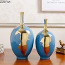 DecorBites™ Gold Ceramic Vase | Modern Design | Desk Decor | Shiny Porcelain | Floral Vases