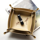 DecorBites™ Leather Desktop Organizer Tray: Home/Office Cosmetics, Jewelry, Key Storage Holder