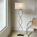 DecorBites™ Hemp Rope Fabric Shade LED Floor Lamp for Nordic Retro Wabi Sabi Style