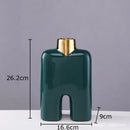 DecorBites™ Gold Ceramic Vase Desk Decor Artificial Flower Arrangement Aesthetic Room Vase
