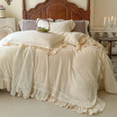 DecorBites™ French Ruffles Cotton Bedding Set - Double Layer Crepe Comfort Collection