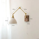 DecorBites™ Copper Wall Lamp with Pull Chain Switch, Nordic Design, LED Bulb, Ceramic Lampshade