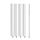 DecorBites™ Clear Glass Smoothie Straws 4-Pack, 12mm Wide for Boba Bubble Tea & Milkshakes