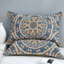 DecorBites™ Cotton Picnic Blanket/Bedspread - Double Bed 150 Flowers Blue, High Quality Pillowcases