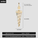 French gold decorbites crystal chandelier dining room cascading light