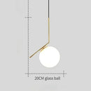 DecorBites™ Gold Ring Glass Ball Pendant Light Fixture for Bedroom Living Room.