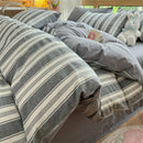 DecorBites™ Cozy Striped Cotton Bedding Set - Breathable & Soft Quilt Kit