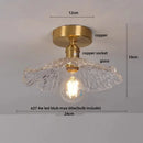 DecorBites™ Clear Glass LED Ceiling Light Fixture Modern Nordic Copper Knob Switch Lamp