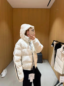 White Winter Jacket for Women – Hooded Thick Warm Padded Coat