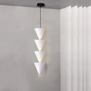 DecorBites™ Cream Bedroom Chandelier: Minimalist Cone Design, Long Line Branches