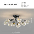 DecorBites™ Glass Bubble Ball LED Ceiling Light in Black Gold Crystal for Bedroom & Living Room