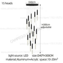 DecorBites™ Cylindrical Chandelier: Modern Nordic Indoor Lighting for Living Room, Staircase & Ceiling