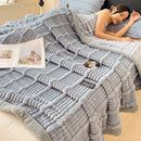 DecorBites™ Cozy Faux Rabbit Plush Blanket, Nordic Style, Thick & Warm, Super Soft Nap Shawl